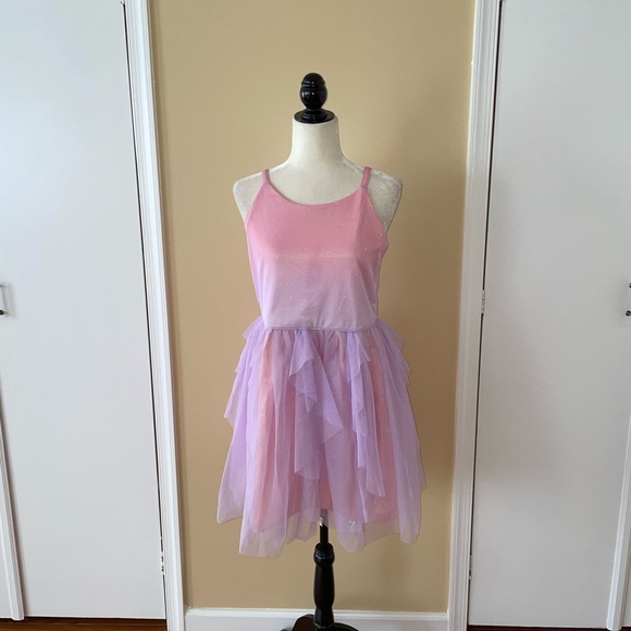 Girls Cat & Jack Purple& Pink Ruffle Tulle Dress - Picture 2 of 9